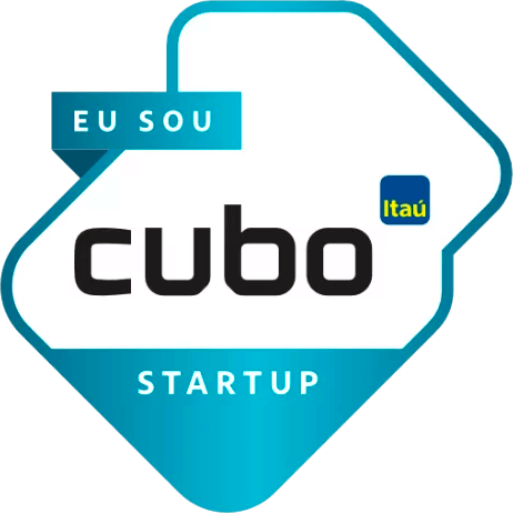A imagem mostra com orgulho o certificado de "Eu sou Cubo Startup", reconhecendo o empreendimento como uma startup membro do Cubo.