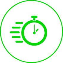 Aqui temos um ícone de velocidade, simbolizando a rapidez e eficiência no projeto a ser implementado.
