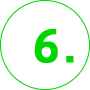 Ilustração do número 6 verde com bordas arredondadas em formato de lista.