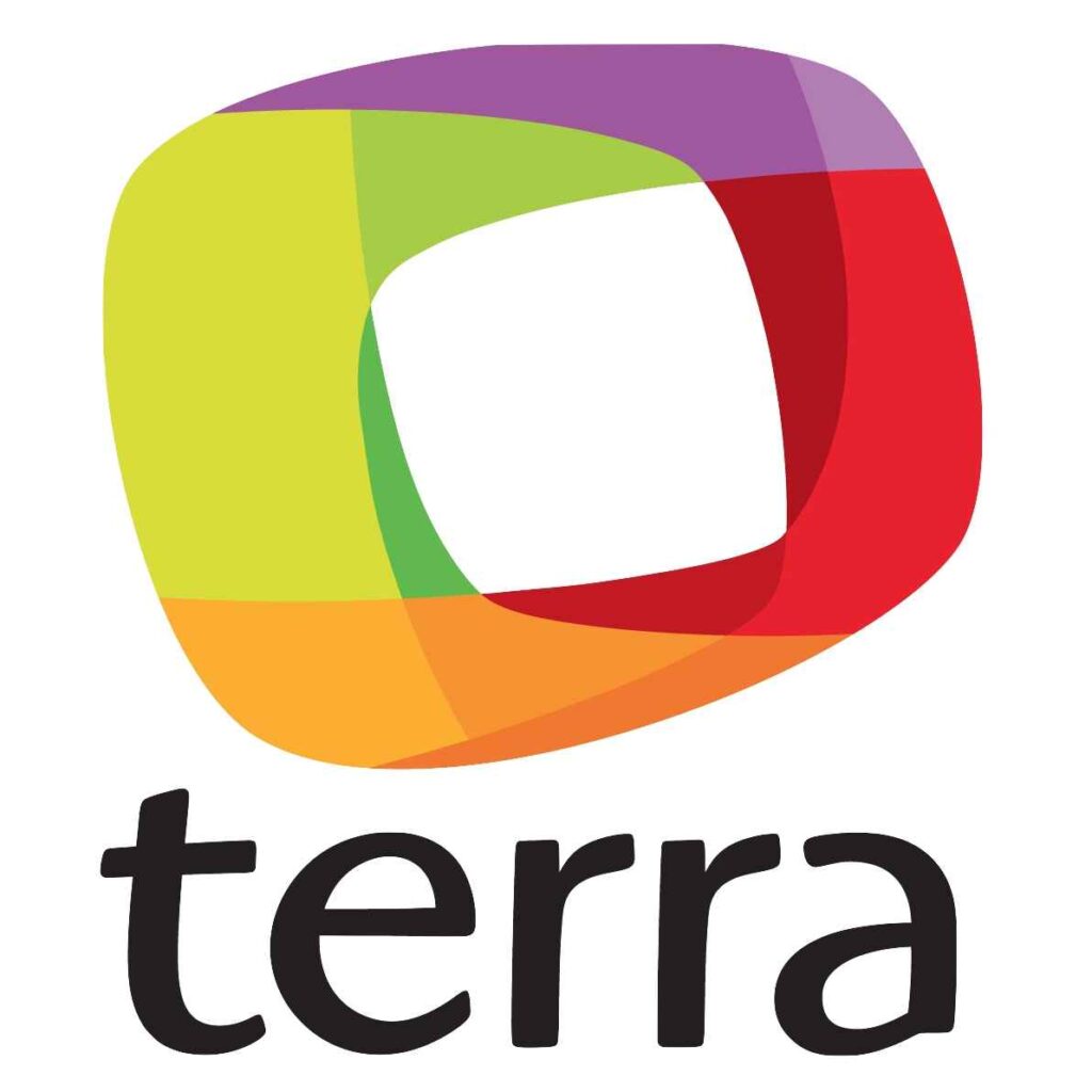 A imagem revela o logotipo do renomado Portal de Notícias Terra, líder no setor de comunicação.